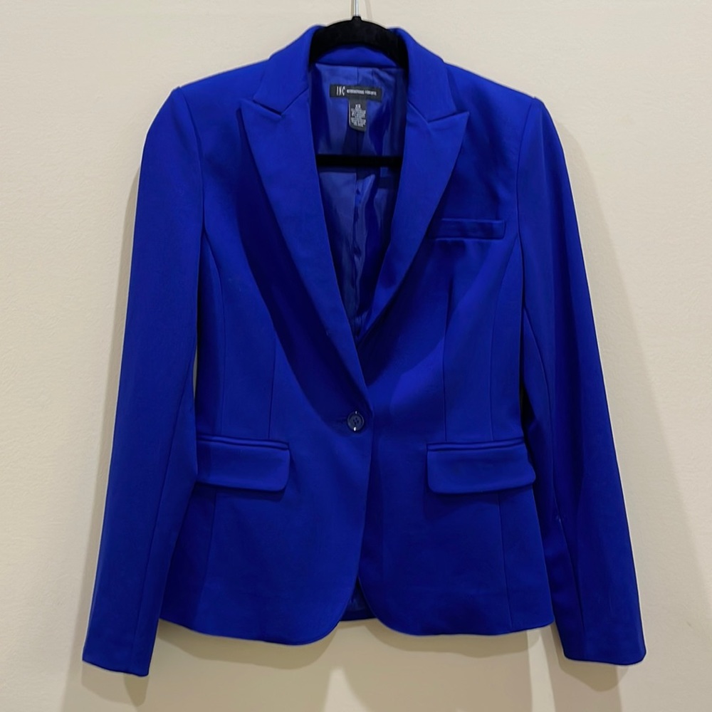 INC lined blue blazer XS